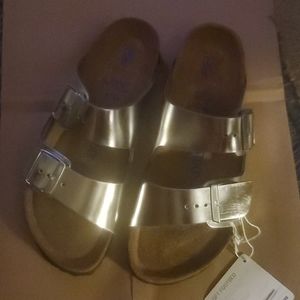 Brand New leather sliver Birkenstock sandle